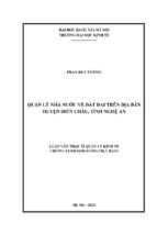 Luận văn thạc sĩ quản lý kinh tế quản lý nhà nước về đất đai trên địa bàn huyện diễn châu tỉnh nghệ an