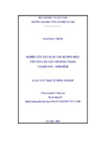 Luận văn thạc sĩ nông nghiệp nghiên cứu xây dựng chế độ bón phân viên nén cho cây cói bông trắng tại kim sơn   ninh bình
