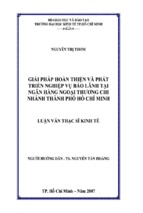 Luận văn thạc sĩ giải pháp hoàn thiện và phát triển nghiệp vụ bảo lãnh tại ngân hàng ngoại thương chi nhánh tp