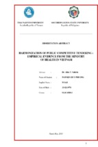 Harmonization of public competitive tendering empirical evidence from the ministry of health in vietnam