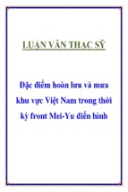 Luận văn thạc sĩ đặc điểm hoàn lưu và mưa khu vực việt nam trong thời kỳ front mei yu điển hình