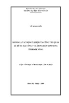 Luận văn thạc sĩ lâm nghiệp đánh giá tác động xã hội của công tác quản lý rừng tại công ty lâm lâm nghiệp nam nung tỉnh đăk nông