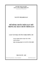 Luận văn thạc sĩ mô hình chuỗi thời gian mờ trong dự báo chuỗi thời gian