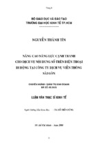 Luận văn thạc sĩ kinh tế nâng cao năng lực cạnh tranh cho dịch vụ nội dung số trên điện thoại di động tại công ty dịch vụ viễn thông sài gòn