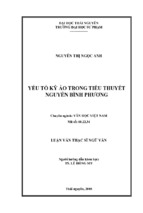 Luận văn thạc sĩ yếu tố kỳ ảo trong tiểu thuyết nguyễn bình phương