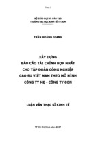 Luận văn thạc sĩ báo cáo xây dựng tài chính hợp nhất cho tập đoàn cao su việt nam theo mô hình công ty mẹ   công ty con