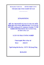 Luận văn thạc sĩ nông nghiệp điều tra thành phần sâu hại cây keo, đặc điểm hình thái, một số đặc điểm sinh học của loài sâu kèn nhỏ acanthopsyche sp