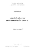 Luận văn thạc sĩ một số vấn đề an ninh trong mạng máy tính không dây   phạm hồng việt