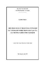 Luận văn thạc sĩ biện pháp quản lý nhằm tăng cường hợp tác với doanh nghiệp trong đào tạo của các trường nghề ở tỉnh nam định