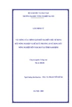 Luận văn thạc sĩ nông nghiệp tác động của chính sách đất đai đến việc sử dụng đất nông nghiệp và đề xuất phương sán sử dụng đất nông nghiệp đến năm 2015 tại tỉnh nam định