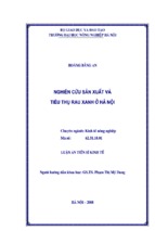 Luận văn thạc sĩ nông nghiệp nghiên cứu sản xuất và tiêu thụ rau xanh ở thành phố hà nội