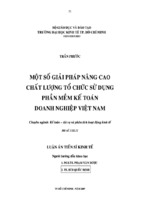 Một số giải pháp nâng cao chất lượng tổ chức sử dụng phần mềm kế toán doanh nghiệp việt nam