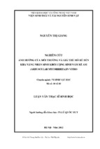 Luận văn thạc sĩ sinh học nghiên cứu ảnh hưởng của môi trường và giá thể mô rễ đến khả năng nhân sinh khối cộng sinh nấm rễ am (arbuscular mycorrhiza) in vitro