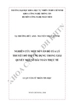 Luận văn thạc sĩ nghiên cứu một số vấn đề của lý thuyết đồ thị ứng dụng trong giải quyết một số bài toán thực tế