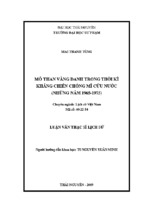 Luận văn thạc sĩ mỏ than vàng danh trong thời kì kháng chiến chống mĩ cứu nước (những năm 1965 1975)