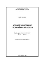 Luận văn thạc sĩ ngôn từ nghệ thuật trong xình ca cao lan