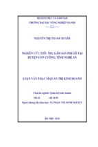 Luận văn thạc sĩ nông nghiệp nghiên cứu tiêu thụ lâm sản phi gỗ tại huyện con cuông, tỉnh nghệ an