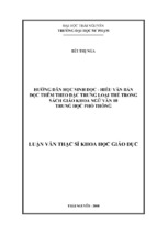 Luận văn thạc sĩ hướng dẫn học sinh đọc   hiểu văn bản đọc thêm theo đặc trưng loại thể trong sách giáo khoa ngữ văn 10 trung học phổ thông