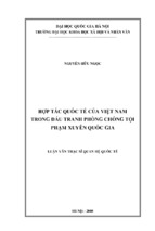 Luận văn thạc sỹ quan hệ quốc tế hợp tác quốc tế của việt nam trong đấu tranh phòng chống tội phạm xuyên quốc gia