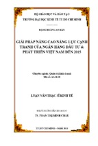 Luận văn thạc sĩ giải pháp nâng cao năng lực cạnh tranh của ngân hàng đầu tư và phát triển việt nam