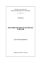 Luận văn thạc sĩ kinh tế ước lượng suất sinh lợi của giáo dục ở việt nam   tài liệu, ebook, giáo trình