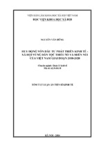 Huy động vốn đầu tư phát triển kinh tế   xã hội vùng trung du và miền núi phía bắc, tây nguyên của việt nam đến năm 2020 (tt)