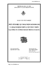 Phân tích hiệu quả hoạt động kinh doanh và hoạch định chiến lược phát triển tại công ty cổ phần dược phẩm an giang.