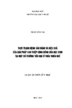 Luận án tiến sĩ thực trạng bệnh sâu răng và hiệu quả của giải pháp can thiệp cộng đồng của học sinh tại một số trường tiểu học ở thừa thiên huế”