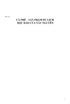 Cà phê – sản phẩm du lịch độc đáo của tây nguyên