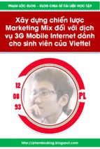 Xây dựng chiến lược marketing mix đối với dịch vụ 3g mobile internet dành cho sinh viên của viettel