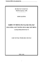 Nghiên cứu phương pháp dạy học hóa học bằng tiếng anh ở trường trung học phổ thông (áp dụng chương trình hóa học 10)