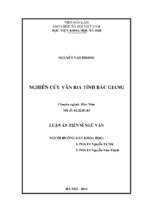 Luận án tiến sĩ nghiên cứu văn bia tỉnh bắc giang