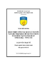 Hoàn thiện công tác quản lý nguyên vật liệu nhập khẩu để sản xuất hàng xuất khẩu tại cục hải quan tỉnh bà rịa vũng tàu [full]