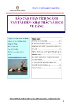 Báo cáo phân tích ngành vận tải biển khai thác dịch vụ cảng