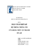 Phân tích thiết kế hệ thống thông tin cửa hàng thức ăn nhanh dn ah