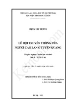 Lễ hội truyền thống của người cao lan ở tuyên quang