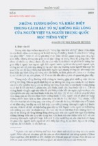 Những nét tương đồng và khác biệt trong cách bày tỏ sự không hài lòng của người việt và người trung quốc học tiếng việt