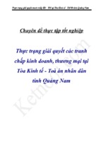 Thực trạng giải quyết các tranh chấp kinh doanh, thương mại tại tòa kinh tế   toà án nhân dân tỉnh quảng nam