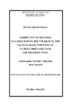 Nghiên cứu sự hài lòng của khách hàng đối với dịch vụ thẻ tại ngân hàng tmcp đầu tư và phát triển việt nam, chi nhánh đà nẵng