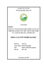 Nghiên cứu tình hình thực hiện chính sách đào tạo nghề cho lao động nông thôn: Trường hợp nghiên cứu tại huyện Điện Biên - tỉnh Điện Biên