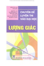 CHUYÊN ĐỀ LUYỆN THI ĐẠI HỌC - LƯỢNG GIÁC CƠ BẢN