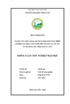 Nghiên cứu hiện trạng, đề xuất giải pháp phát triển mô hình gia trại chăn nuôi trên địa bàn xã Khe Mo - huyện Đồng Hỷ - tỉnh Thái Nguyên