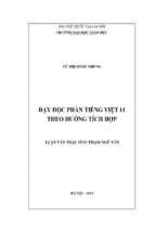Dạy học phần tiếng việt lớp 11 theo hướng tích hợp