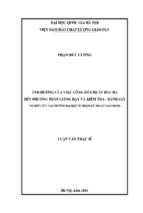 ảnh hưởng của việc công bố chuẩn đầu ra đến phương pháp giảng dạy và kiểm tra   đánh giá (nghiên cứu trường hợp tại trường đại học sư phạm kỹ thuật nam định)