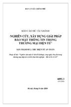 Nghiên cứu xây dựng giải pháp bảo mật thông tin trong thương mại điện tử (thư điện tử an toàn)