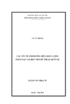 Các yếu tố ảnh hưởng đến chất lượng giảng dạy tại học viện kỹ thuật quân sự