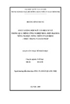 Chất lượng đội ngũ cán bộ cấp xã trong quá trình công nghiệp hóa, hiện đại hóa nông nghiệp, nông thôn ở nam định   thực trạng và giải pháp