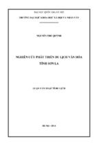 Nghiên cứu phát triển du lịch văn hóa tỉnh sơn la