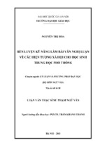 Rèn luyện kỹ năng làm bài văn nghị luận về các hiện tượng xã hội cho học sinh trung học phổ thông