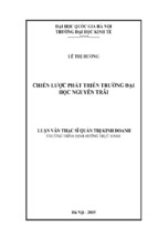 Chiến lược phát triển trường đại học nguyễn trãi